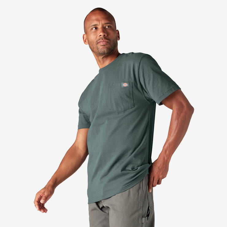 Heavyweight Short Sleeve Pocket T-Shirt - Lincoln Green (LN) image number 3