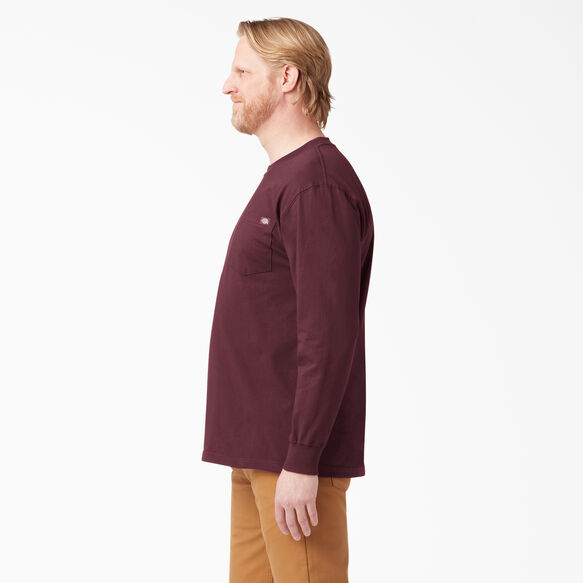 Heavyweight Long Sleeve Pocket T-Shirt - Burgundy &#40;BY&#41;