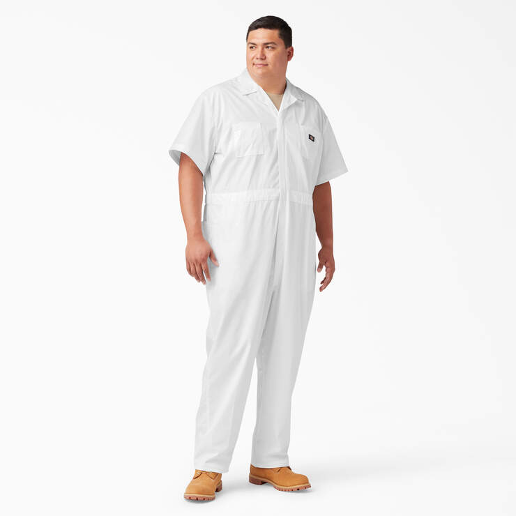 Short Sleeve Coveralls - White (WH) image number 4
