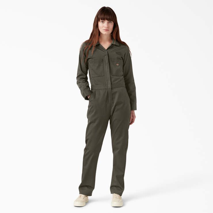 Women's Long Sleeve Coveralls - Moss Green (MS) image number 5