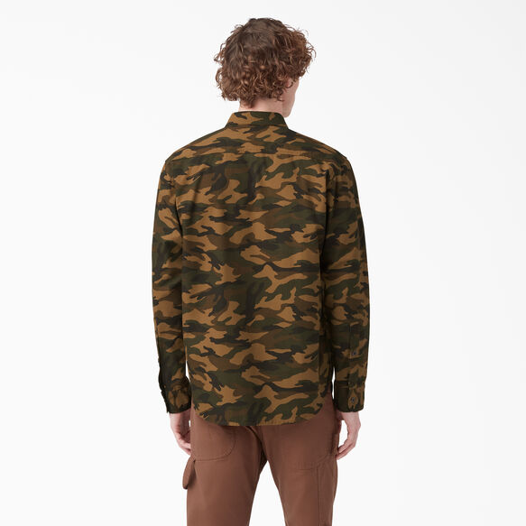 Dickies 1922 Long Sleeve Work Shirt - Rinsed Brown/Black Camo &#40;RBBC&#41;