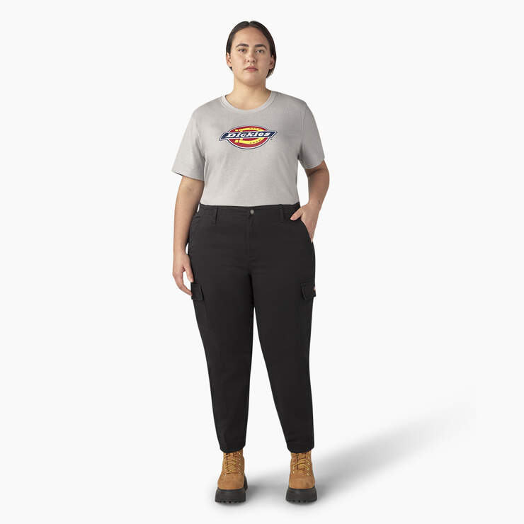 Women's Plus High Rise Fit Cargo Pants - Black (BKX) image number 5