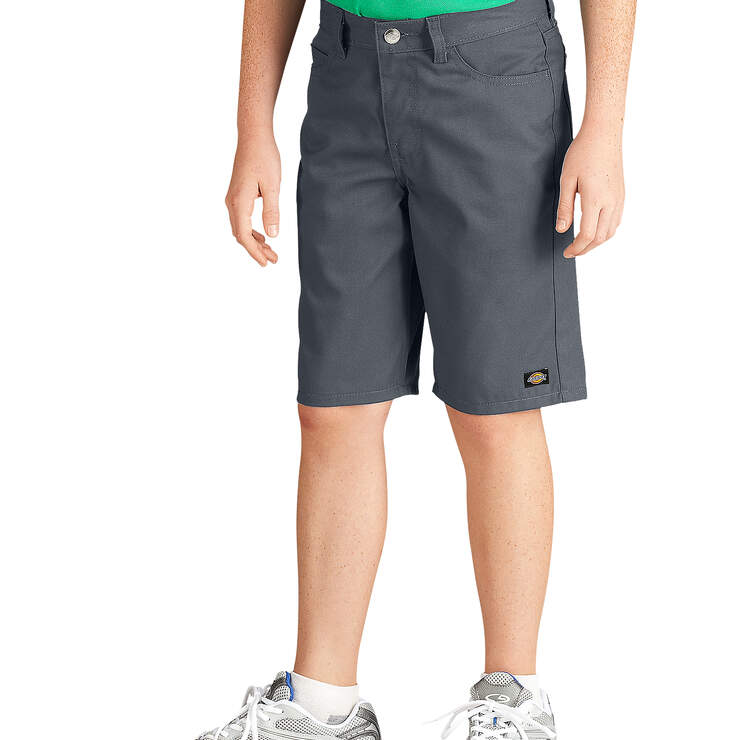 Boys' Slim Fit 5-Pocket Twill Shorts, 8-20 - Charcoal Gray (CH) image number 1