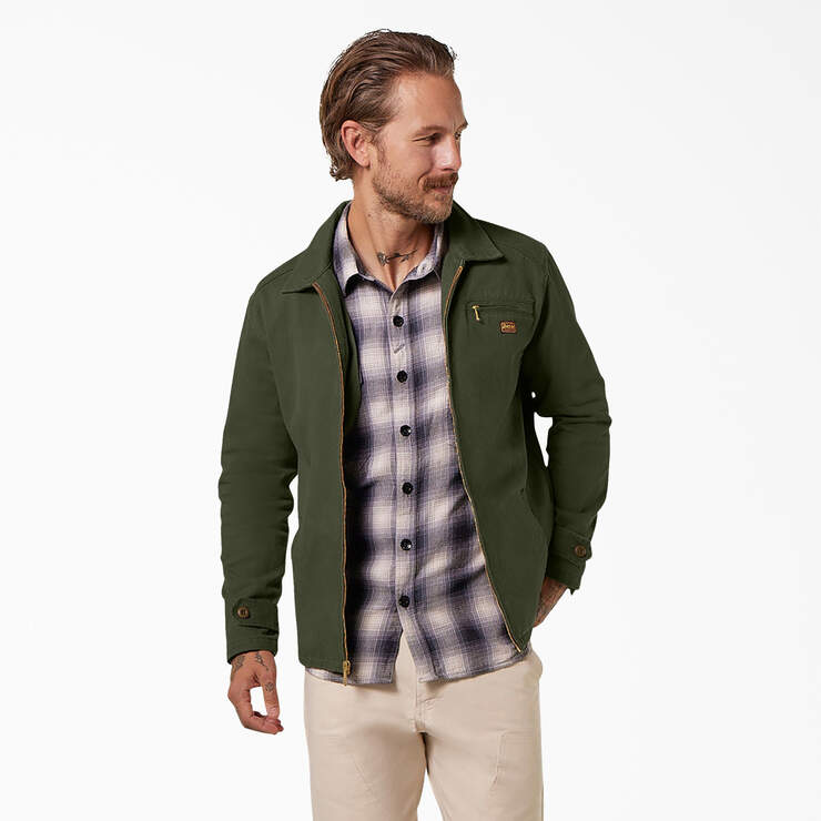 Dickies 1922 Brushed Twill Jacket - Rinsed Dusty Olive (RDO) image number 1