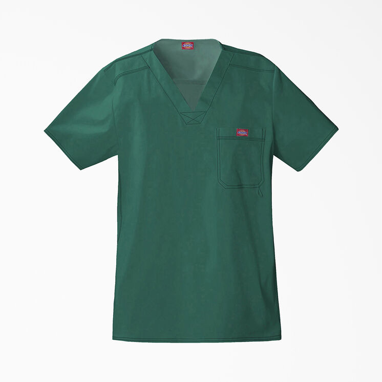 Men's Gen Flex V-Neck Scrub Top - Hunter Green (HTR)