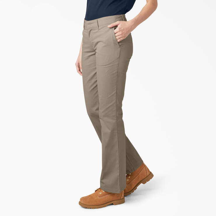 Women's FLEX Slim Fit Bootcut Pants - Desert Sand (DS) image number 3
