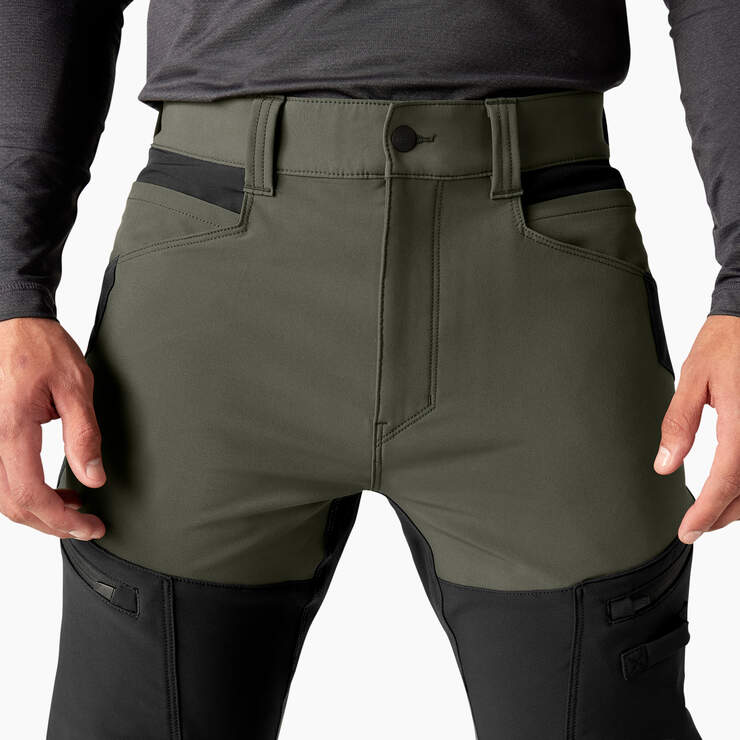 FLEX Slim Fit Double Knee Tapered Pants - Moss/Black (CMB) image number 5