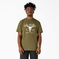 Bull Skull Heavyweight T-Shirt - Military Green (0ML)