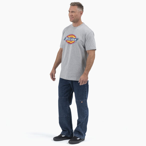 Short Sleeve Tri-Color Logo Graphic T-Shirt - Heather Gray &#40;HG&#41;