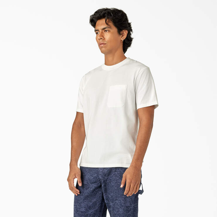 Dickies Premium Collection Pocket T-Shirt - White Garment Dye (WYA) image number 3