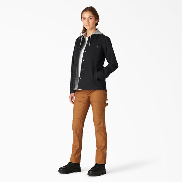 Women&rsquo;s Duck Hooded Shirt Jacket - Black &#40;BKX&#41;