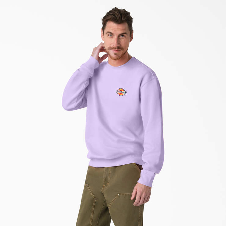 Fleece Embroidered Chest Logo Sweatshirt - Purple Rose (UR2) image number 3