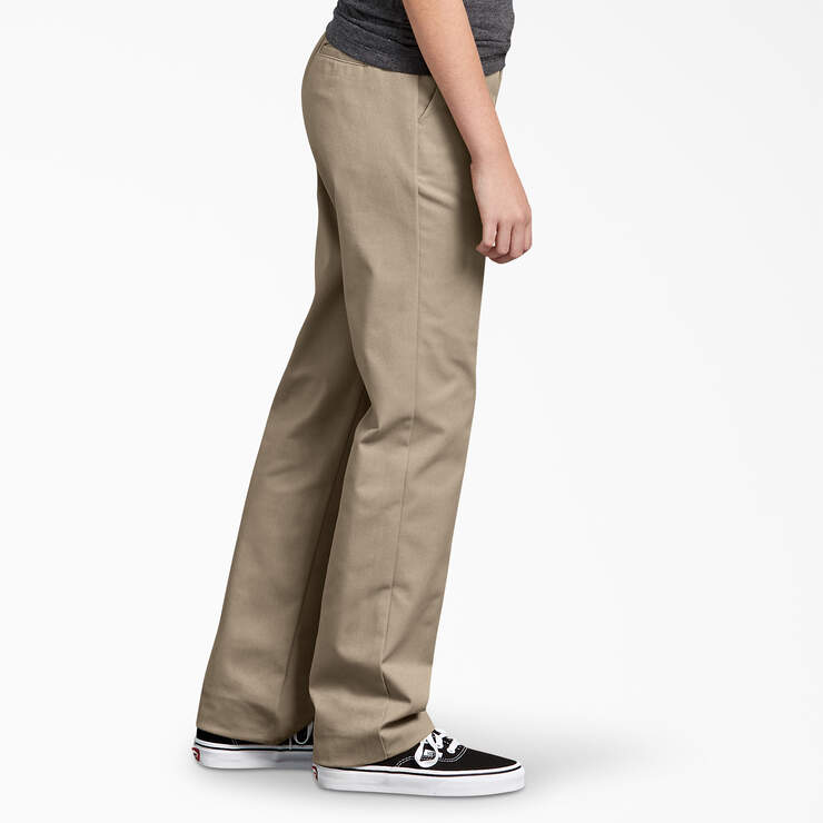 Girls' FLEX Slim Fit Pants, 4-16 - Desert Sand (DS) image number 3