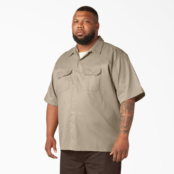 Relaxed Fit Short Sleeve Work Shirt - Desert Sand &#40;DS&#41;