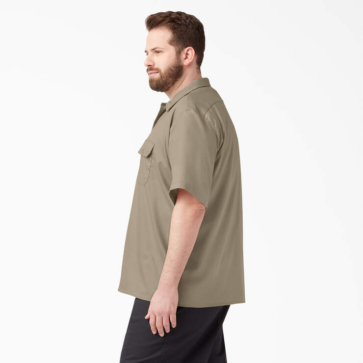 FLEX Relaxed Fit Short Sleeve Work Shirt - Desert Sand (DS) image number 7