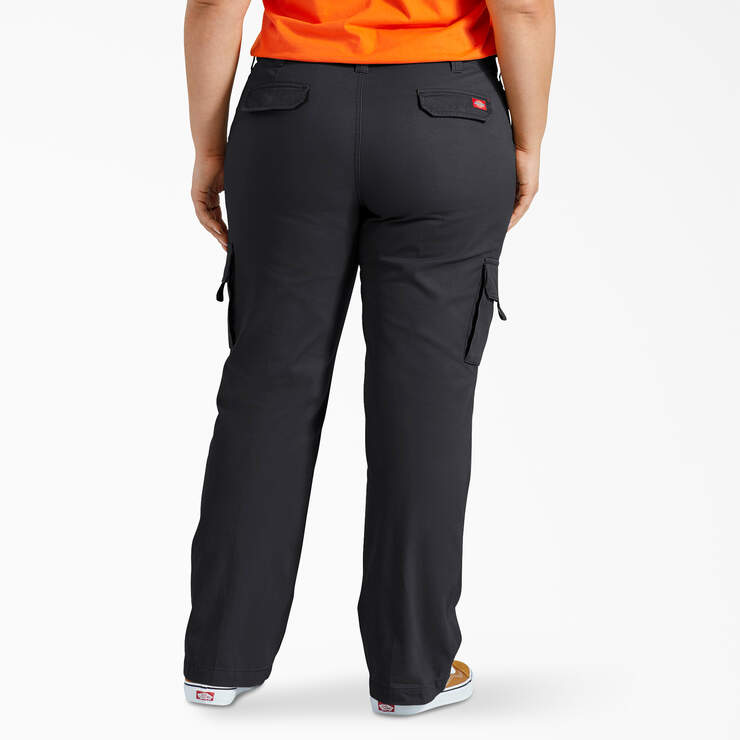 Women's Plus Relaxed Fit Cargo Pants - Rinsed Black (RBK) image number 2