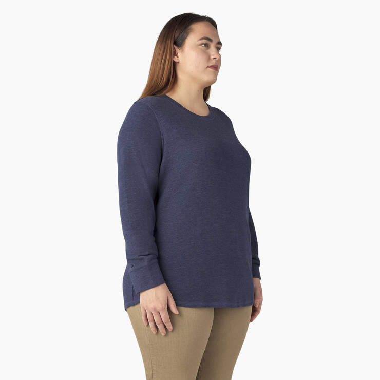 Women's Plus Long Sleeve Thermal Shirt - Ink Navy (ISD) image number 4