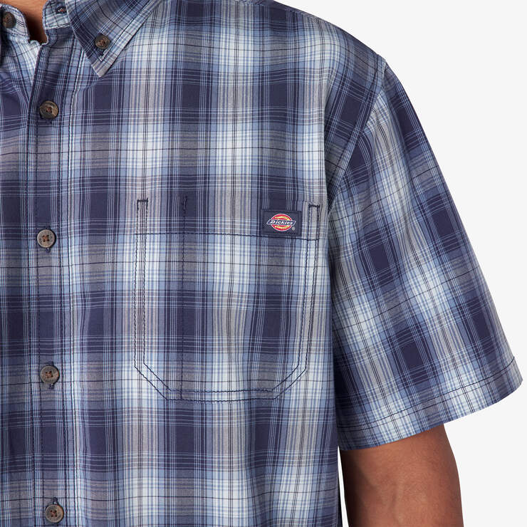 Short Sleeve Woven Shirt - Coronet Blue Plaid (BCN) image number 14
