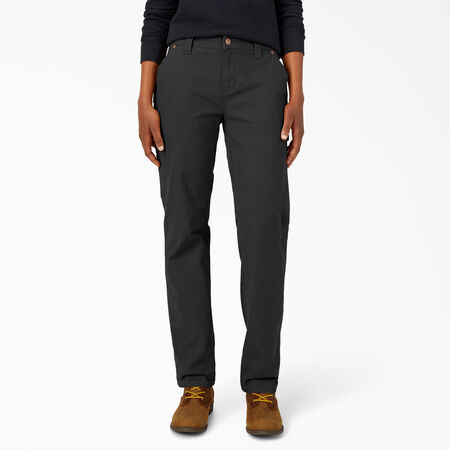Women&#39;s FLEX Relaxed Straight Fit Duck Carpenter Pants - Rinsed Black &#40;RBK&#41;
