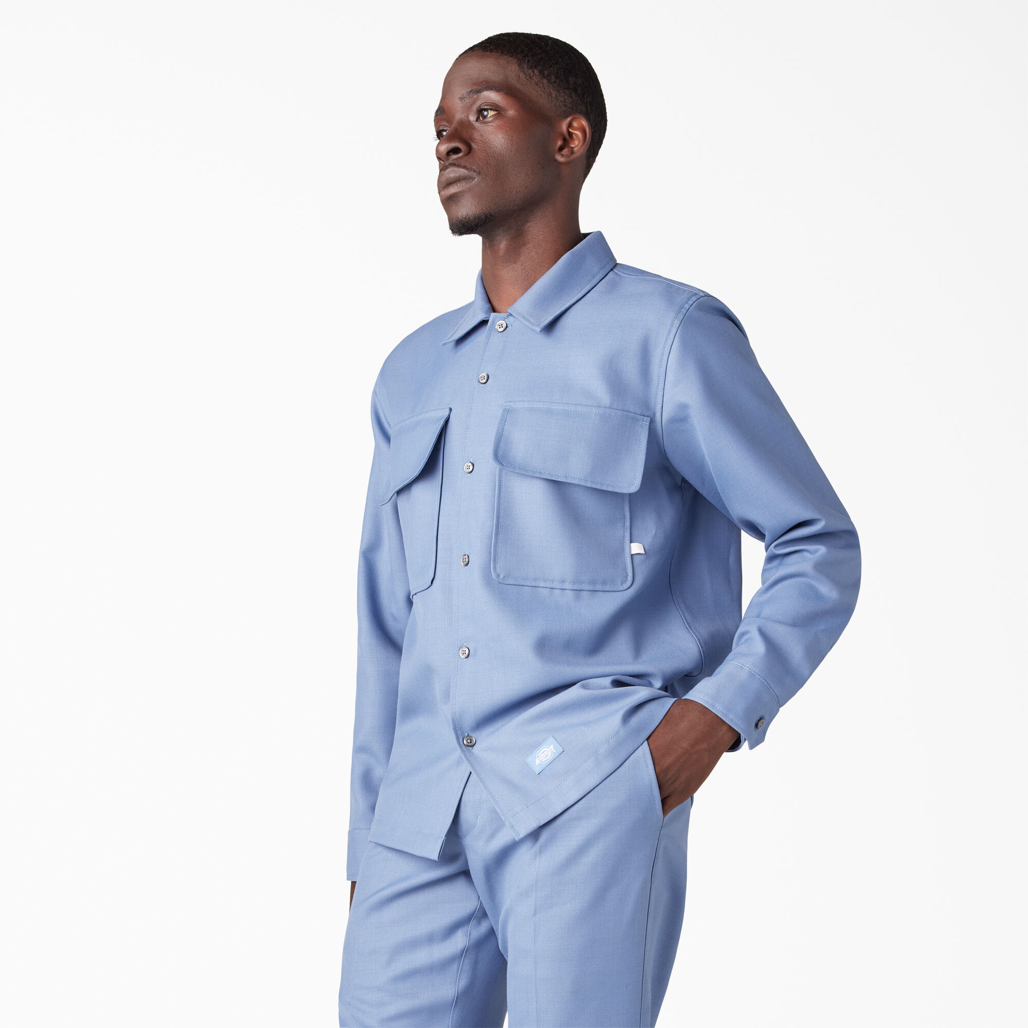 Light blue dickies best sale shirt