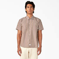 Dickies Premium Collection Poplin Service Shirt - Tan/White Stripe (TSW)