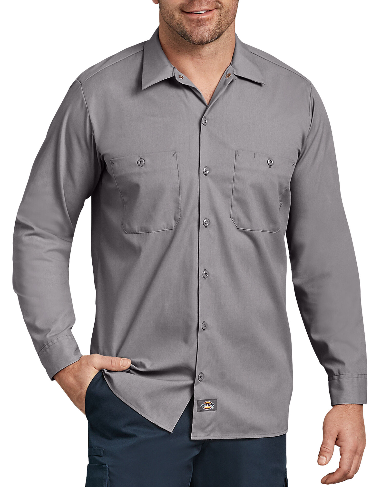 Long Sleeve Industrial Work Shirt Graphite Gray | Mens Shirts | Dickies