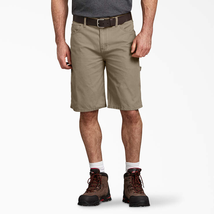 Relaxed Fit Duck Carpenter Shorts, 11" - Rinsed Desert Sand (RDS) image number 1