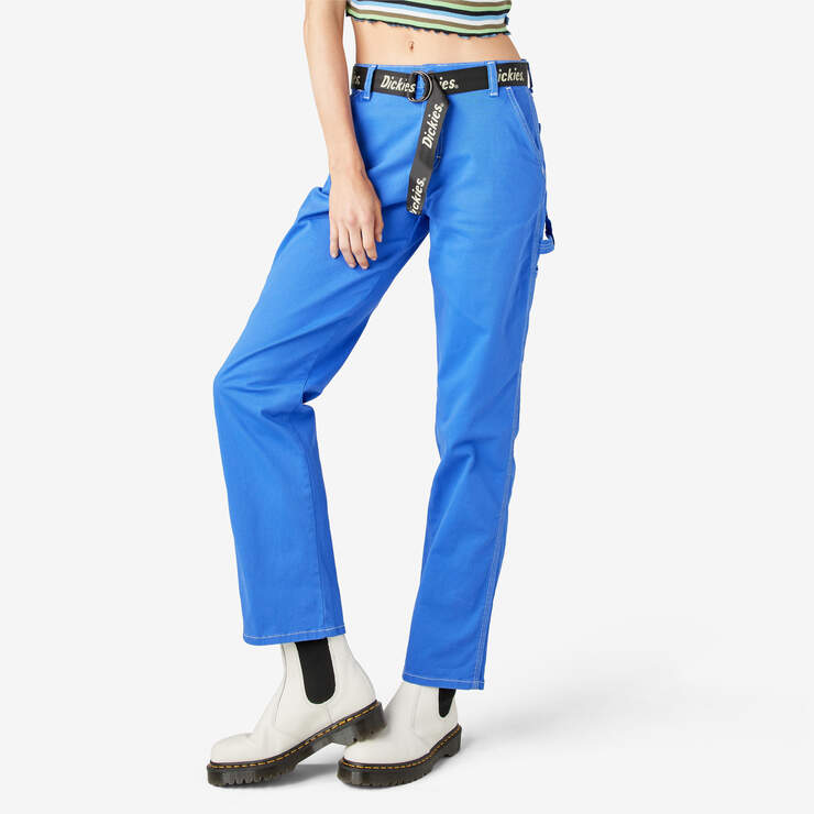 Women's Relaxed Fit Carpenter Pants - Satin Sky (SK2) image number 3