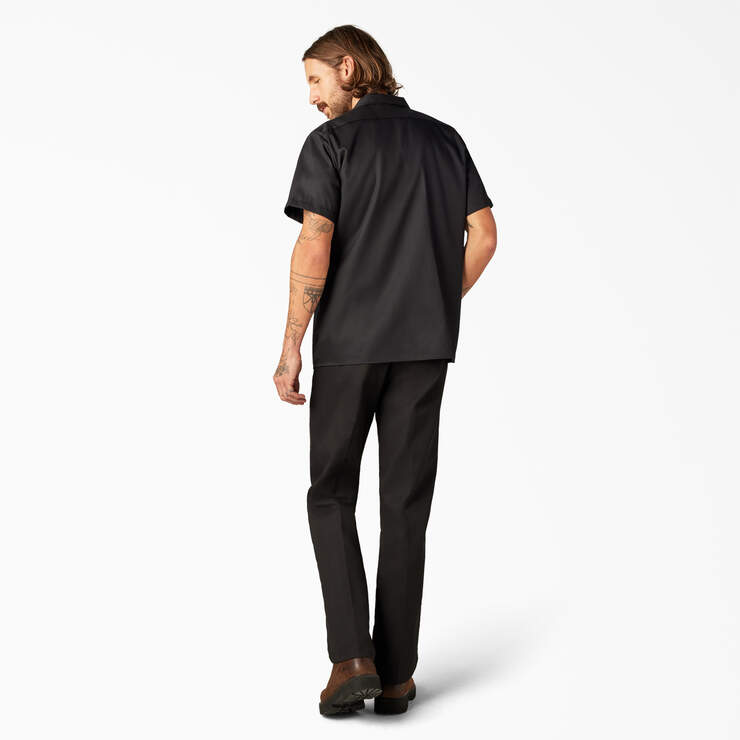 FLEX Slim Fit Short Sleeve Work Shirt - Black (BK) image number 6