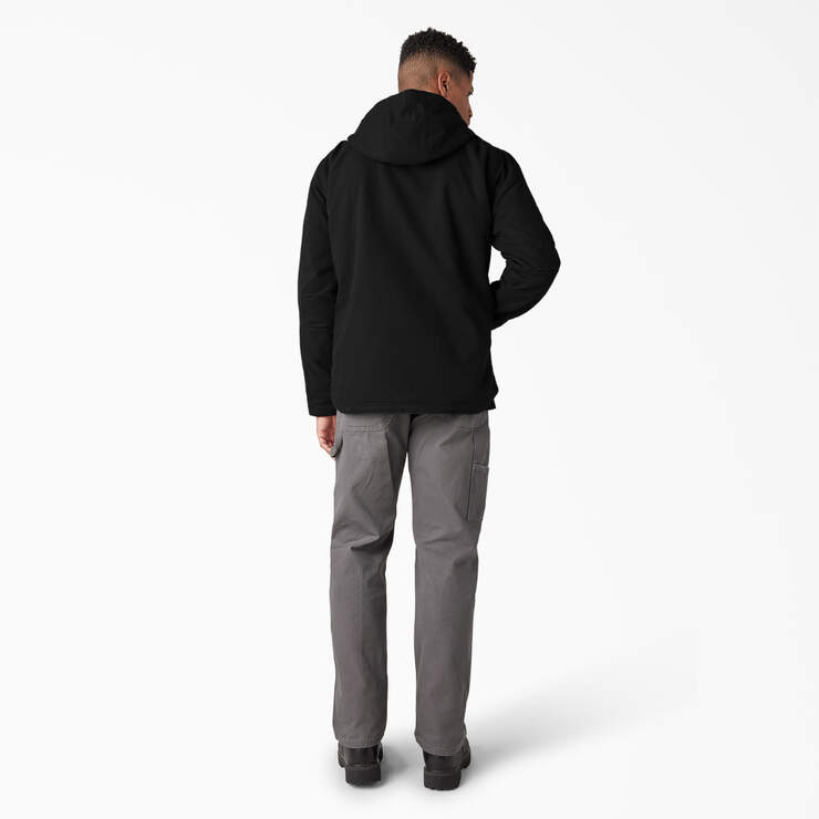 Duck Canvas High Pile Fleece Lined Jacket - Rinsed Black (RBKX) image number 6