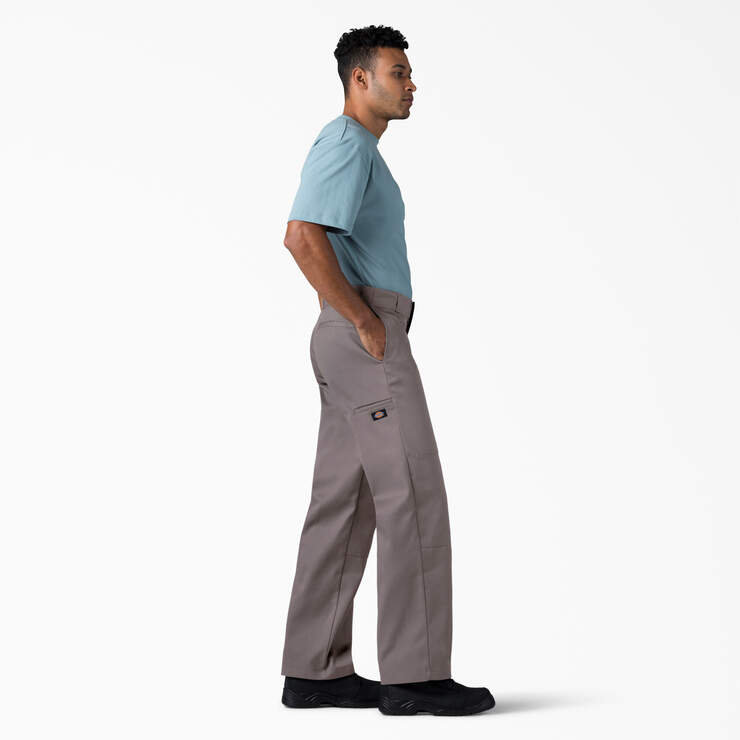 Loose Fit Double Knee Work Pants - Silver (SV) image number 9