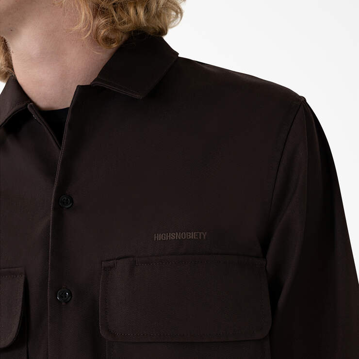 Highsnobiety & Dickies Service Shirt - Dark Brown (DB) image number 6