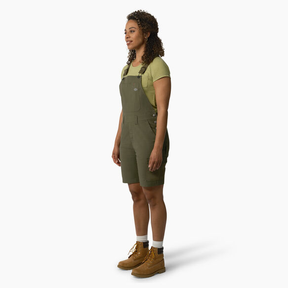 Women&#39;s Cooling Ripstop Bib Shortalls - Rinsed Military Green &#40;RML&#41;