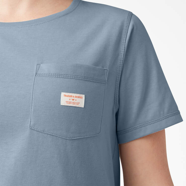 Traeger x Dickies Women's Pocket T-Shirt - Fog Blue (FE) image number 5
