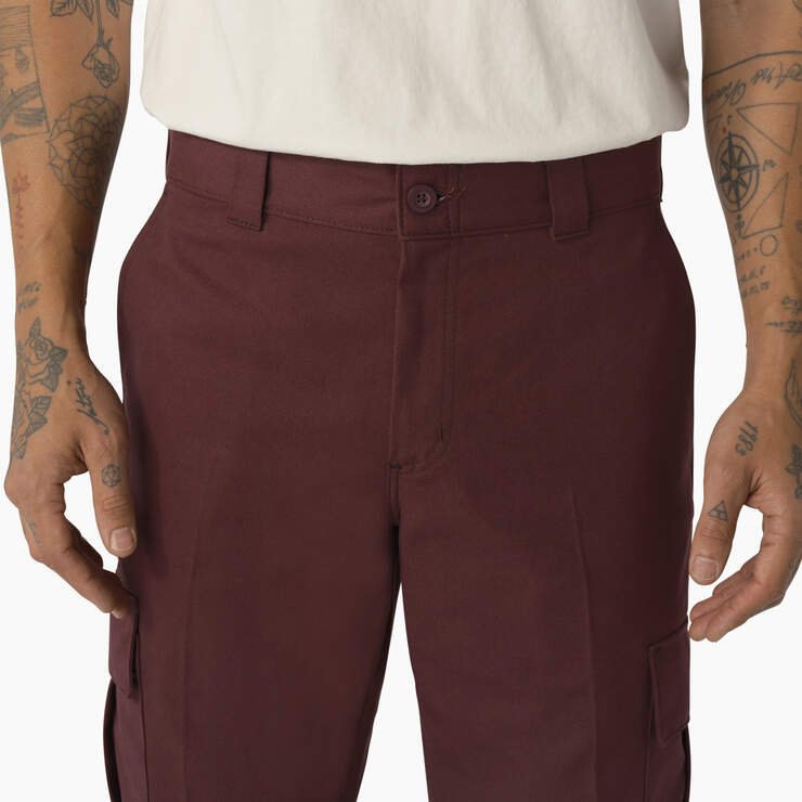 Regular Fit Cargo Pants - Wine w/ Contrast Stitching (CSW) image number 8