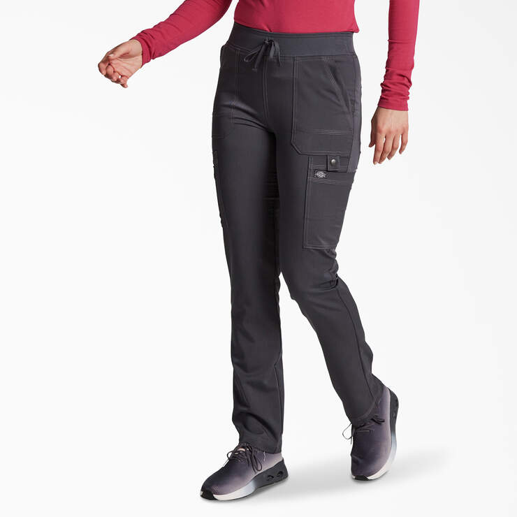 Women's Balance Tapered Leg Cargo Scrub Pants - Pewter Gray (PEW) image number 3