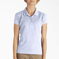 Girls' Short Sleeve Pique Polo Shirt, 4-6 - Light Blue (LB)