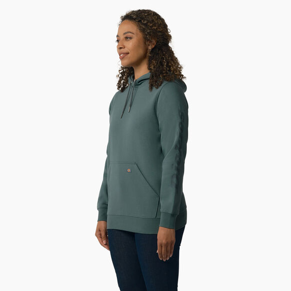 Women&#39;s Heavyweight Logo Sleeve Hoodie - Lincoln Green &#40;LN&#41;