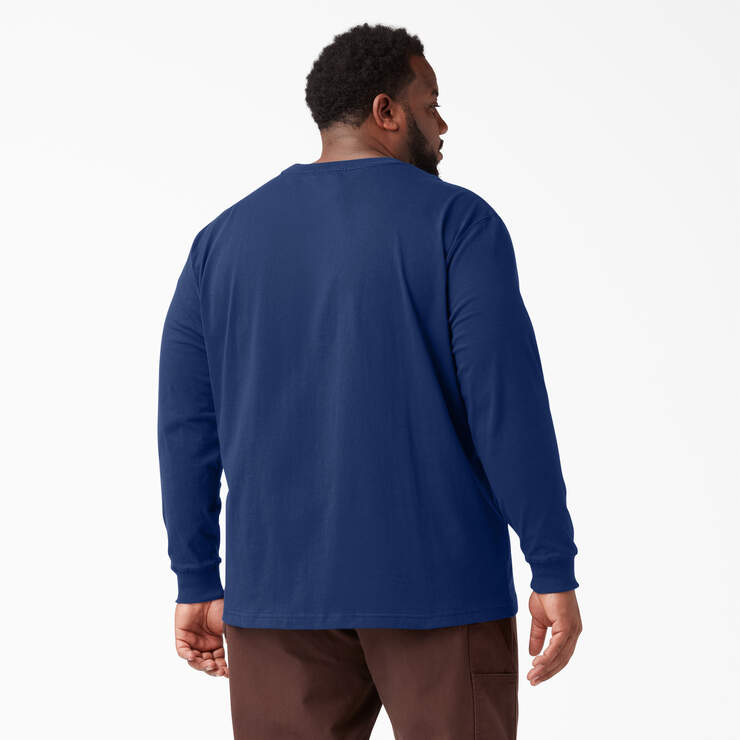 Heavyweight Long Sleeve Pocket T-Shirt - Deep Blue (EL) image number 5