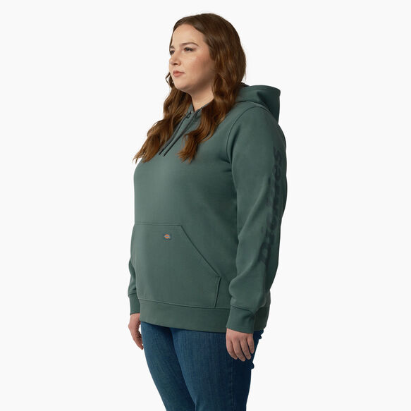 Women&#39;s Plus Heavyweight Logo Sleeve Hoodie - Lincoln Green &#40;LN&#41;