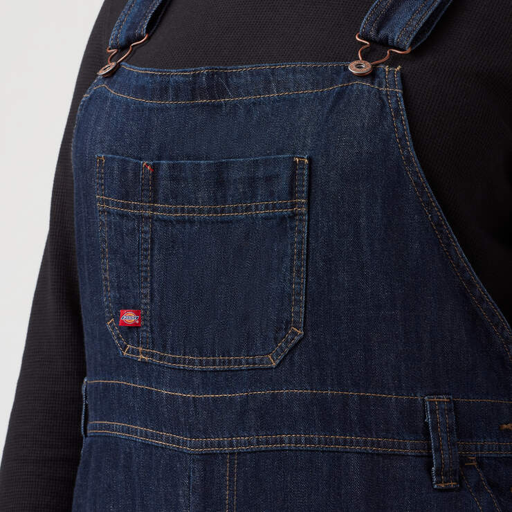 Women's Plus Relaxed Fit Bib Overalls - Dark Indigo (DIB) image number 7