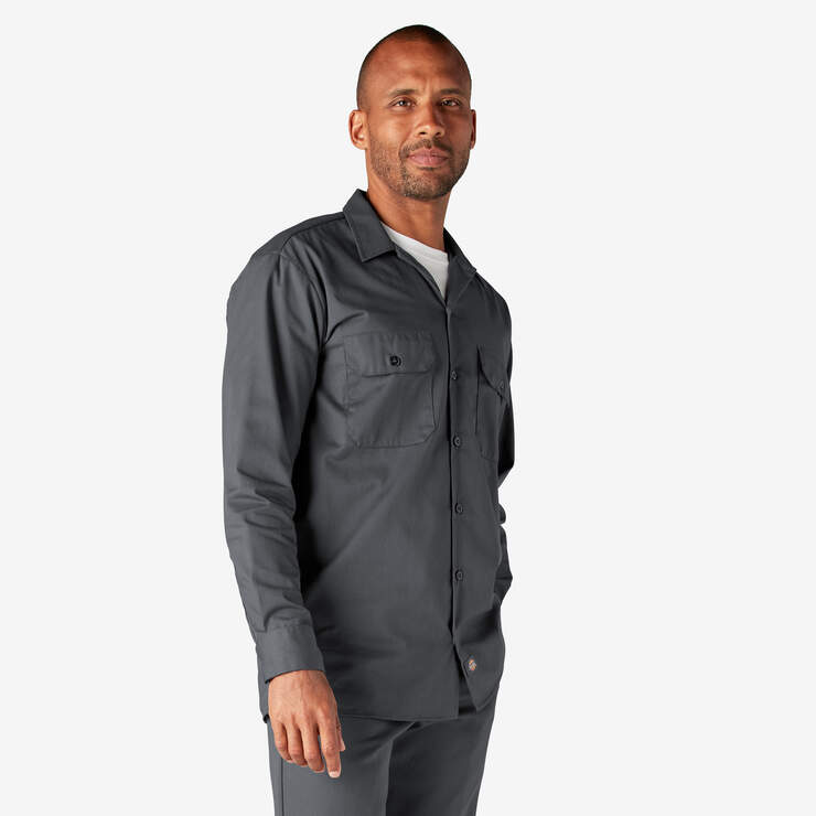 Long Sleeve Work Shirt - Charcoal Gray (CH) image number 4