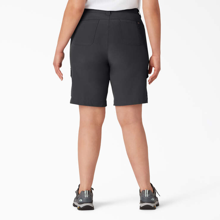 Women's Plus Cooling Slim Fit Cargo Shorts, 10" - Black (BK) image number 2