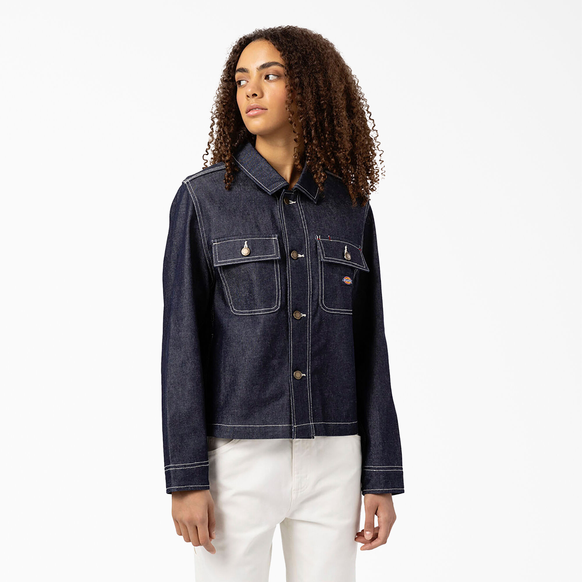 Vintage Indigo Blue Chore Jacket Coat long french work jacket utility jacket men's work wear warehouse jacket size XL