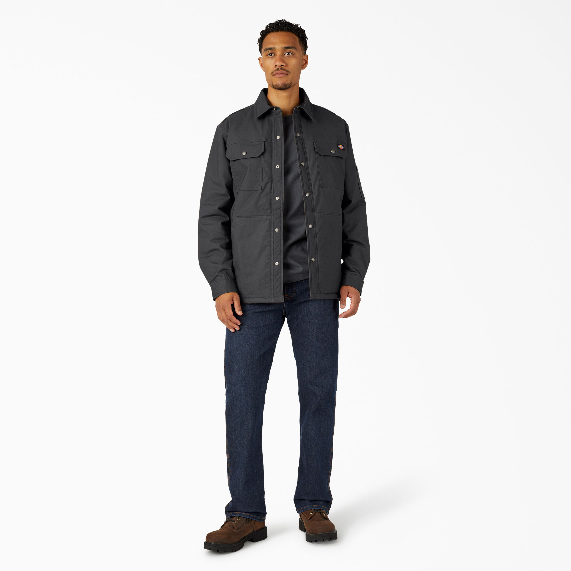 Dickies men's twill polar fleece lined hotsell shirt jacket