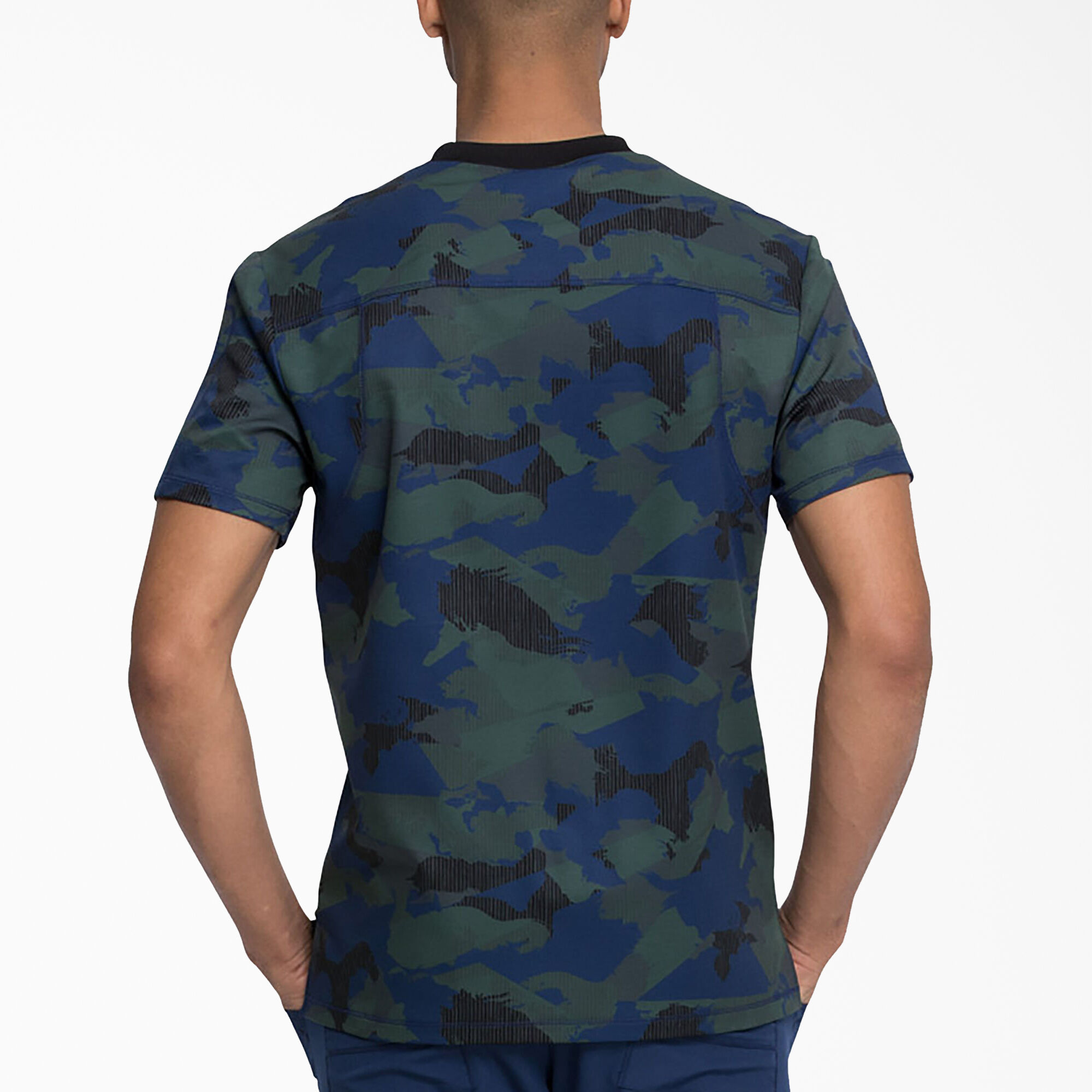 Get Down Grid It Dickies Scrubs Dynamix Mens Rib Knit V Neck Top DK607 GEDG 
