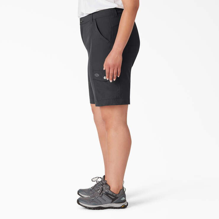 Women's Plus Cooling Slim Fit Cargo Shorts, 10" - Black (BK) image number 3