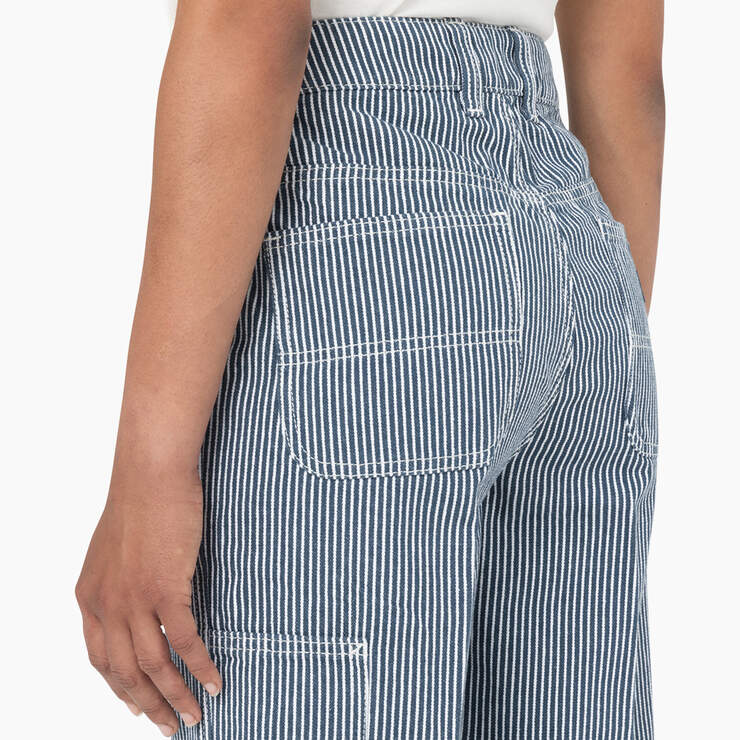 Women's Regular Fit Hickory Stripe Pants - Airforce Blue (AF) image number 8