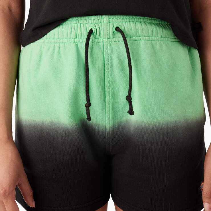 Women's Relaxed Fit Ombre Knit Shorts, 3" - Apple Mint/Black Dip Dye (AMD) image number 5