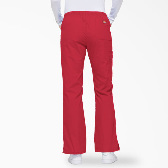 Women&#39;s EDS Signature Flare Leg Cargo Scrub Pants - Red &#40;RD&#41;